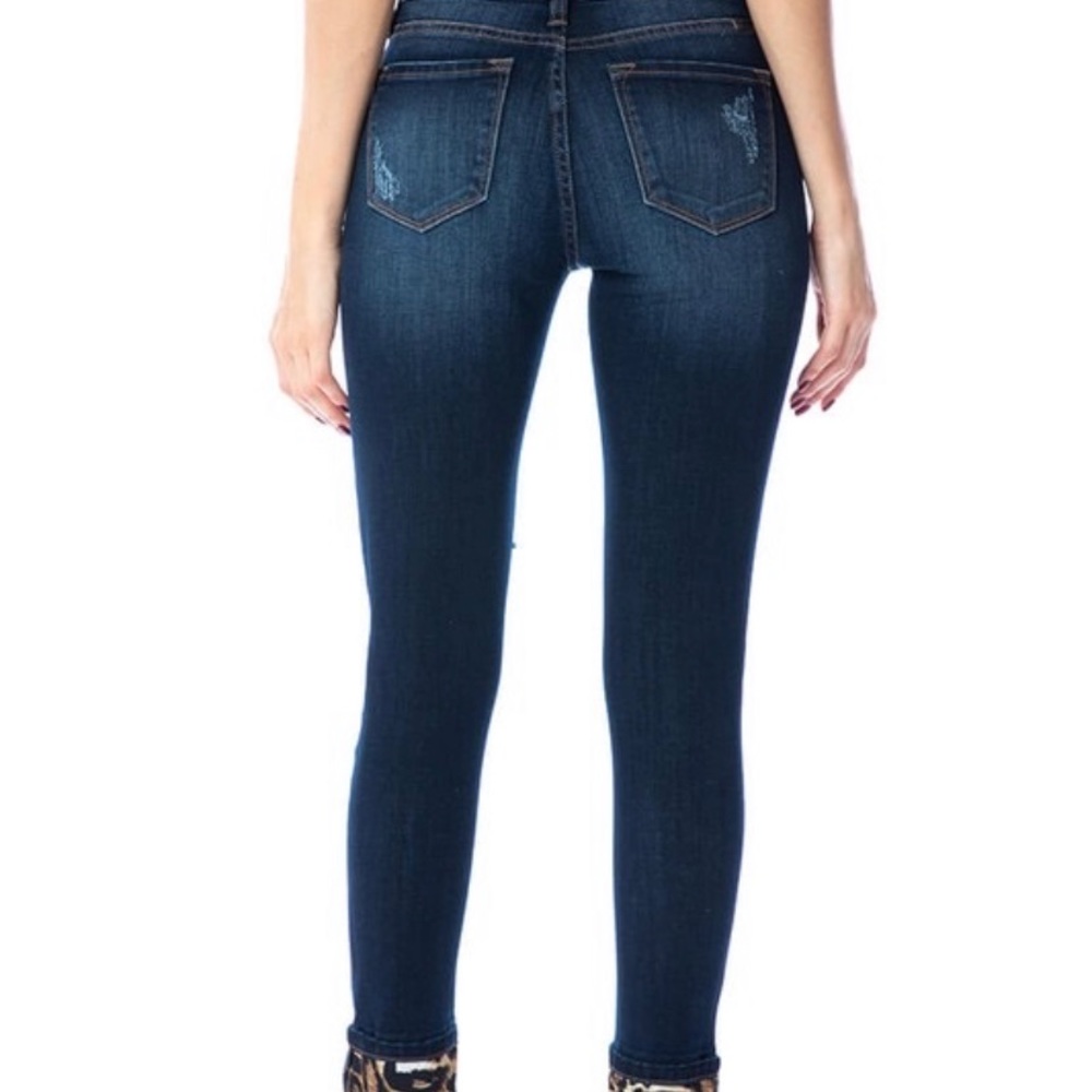 KanCan Leopard/Cheetah Patch Skinny Jeans - Picture 4 of 5